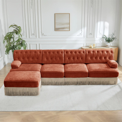 135 inch shaped - 135-inch, chesterfield